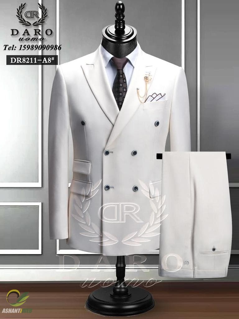 White Floral Stylish Suit