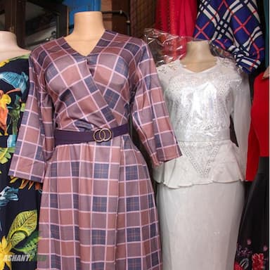 Beautiful Rust and Black Plaid Dress