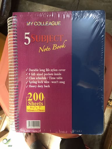 5 subject Notebook